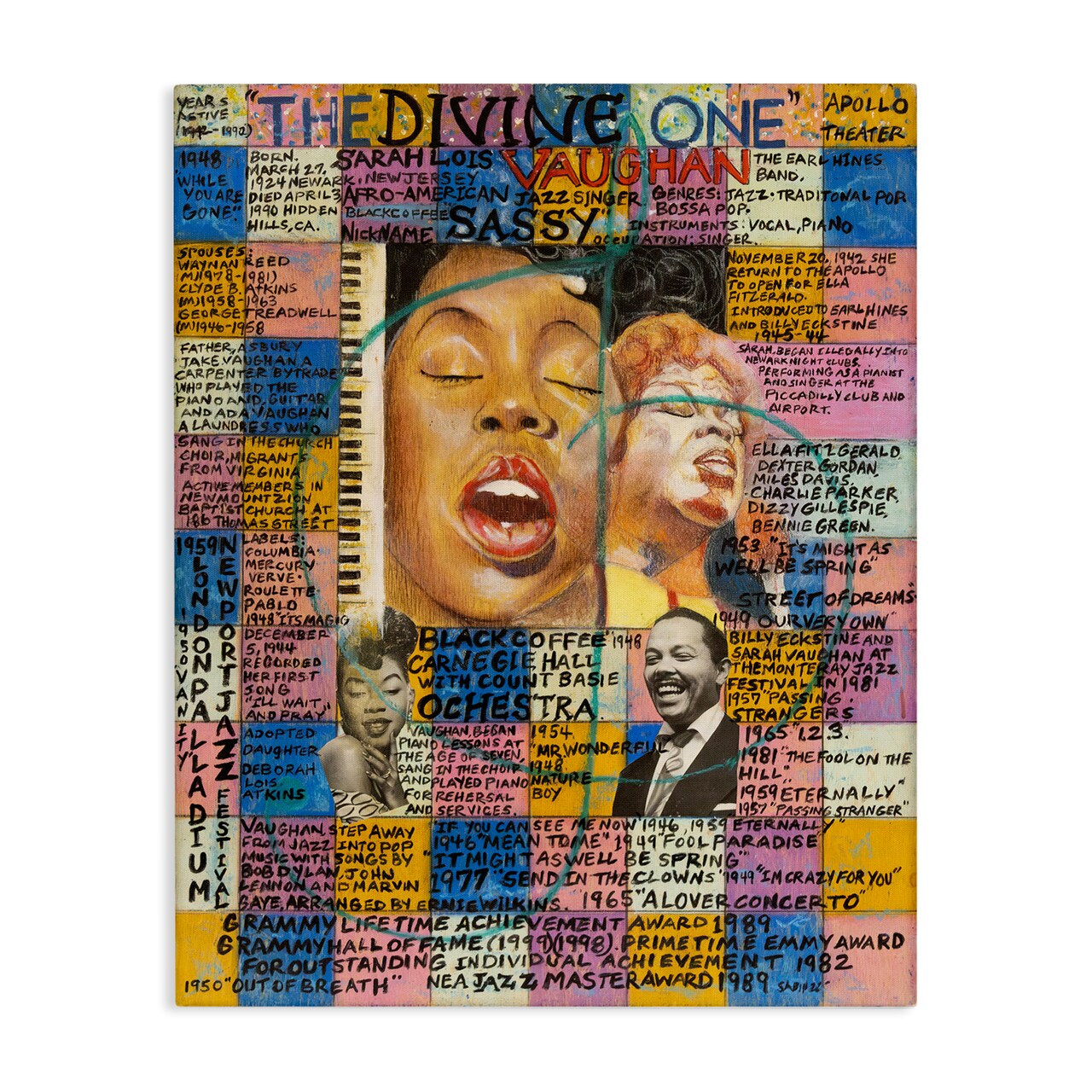 Stupell Industries Sarah Lois Vaughan Collage Canvas Wall Art Design by Sabin